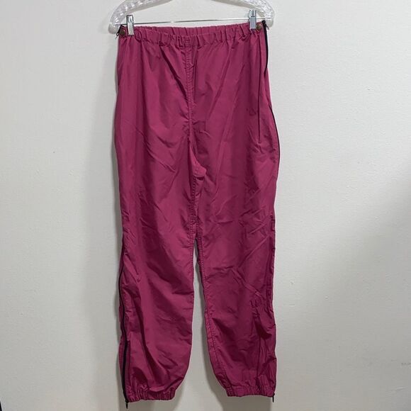 Vintage L.L. Bean Full Side‎ Zip Nylon Wind Pants Magenta Size M USA Y2K Hiking - Picture 3 of 11